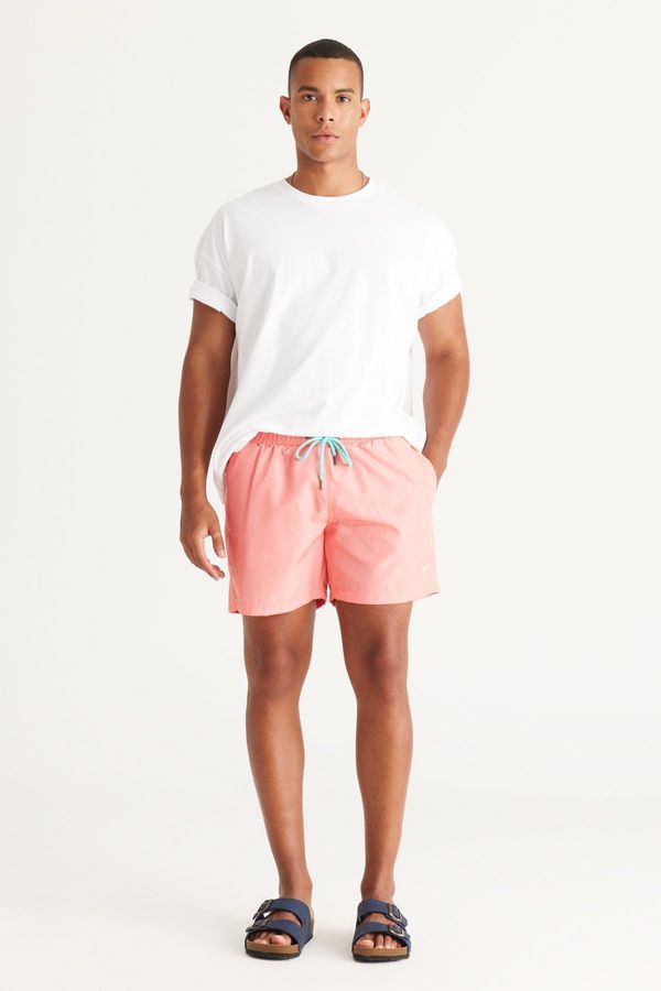 AC&Co / Altınyıldız Classics AC&Co / Altınyıldız Classics Men's Orange Standard Fit Regular Cut Quick Dry Patterned Swim Shorts with Side Pockets Swimsuit