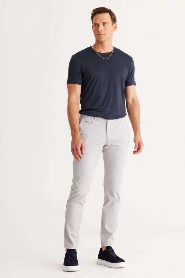 AC&Co / Altınyıldız Classics AC&Co / Altınyıldız Classics Men's Stones Slim Fit Slim Fit Trousers with Side Pockets, Cotton Diagonal Patterned Flexible Trousers.