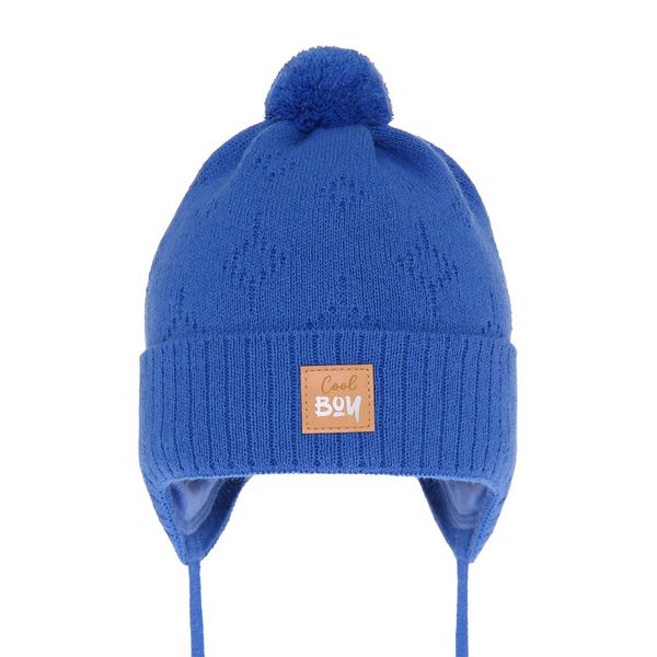 AGBO AGBO Boy's spring/ autumn hat blue Farel with pompom