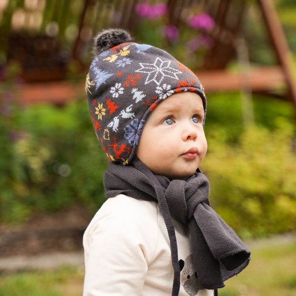 AGBO AGBO Boy's winter set: hat and scarf light blue Remek