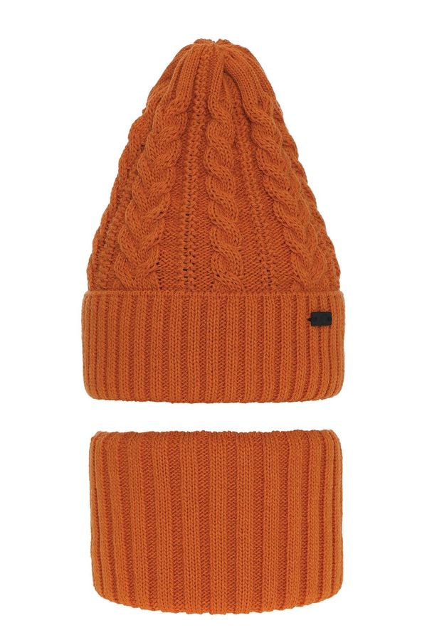 AGBO AGBO Boy's winter set: hat and tube scarf orange Colins