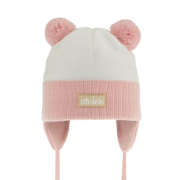 AGBO AGBO Girl's spring/ autumn hat pink Karotka with two pompom