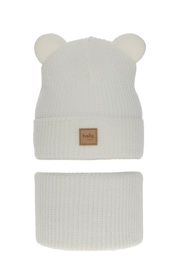 AGBO AGBO Girl's winter set: hat and tube scarf white Harper