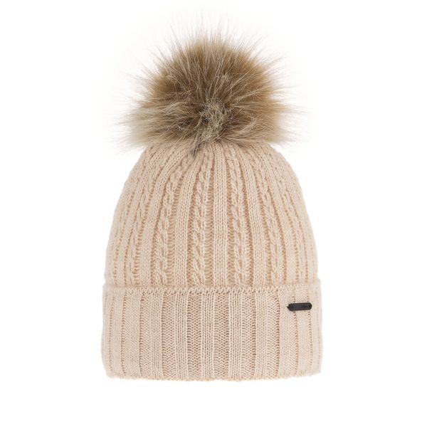 AGBO AGBO Woman's winter hat beige Karizma with pompom