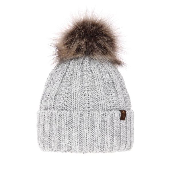 AGBO AGBO Woman's winter hat grey Rene with pompom