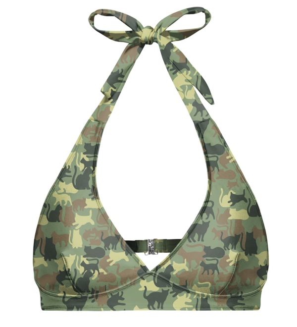 Aloha From Deer Aloha From Deer Woman's Camo Cats Halter Neck Bikini Top BTH AFD090