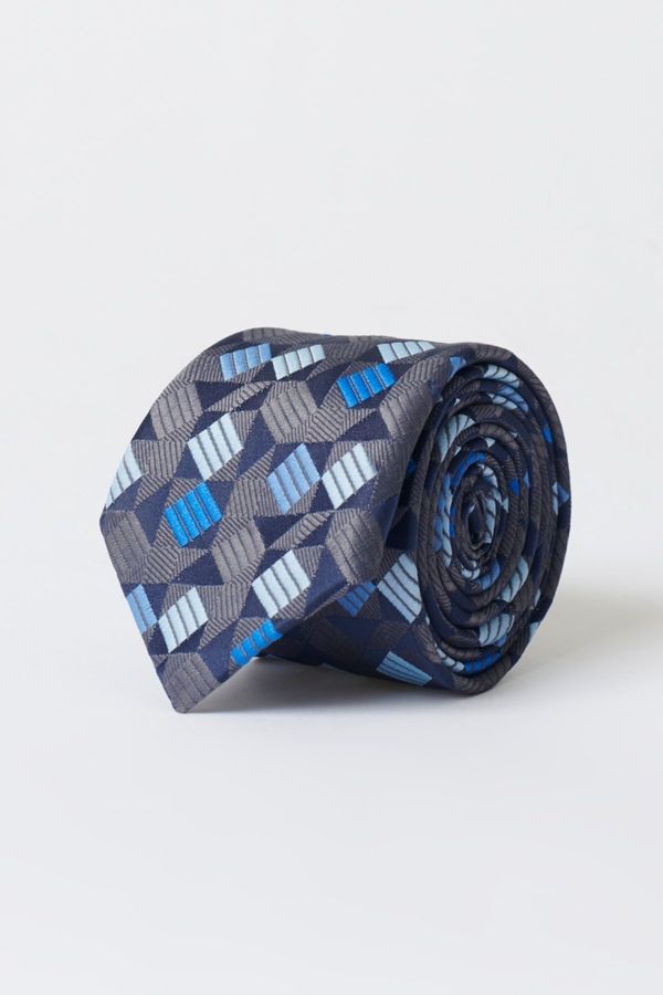 ALTINYILDIZ CLASSICS ALTINYILDIZ CLASSICS Men's Anthracite-Navy Blue Patterned Anthracite Navy Blue Classic Tie