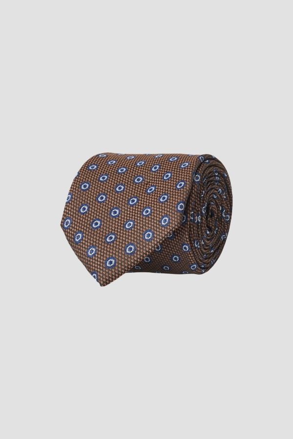 ALTINYILDIZ CLASSICS ALTINYILDIZ CLASSICS Men's Brown-Navy Blue Patterned Brown-Navy Blue Classic Tie