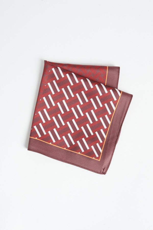 ALTINYILDIZ CLASSICS ALTINYILDIZ CLASSICS Men's Burgundy-red Patterned Handkerchief