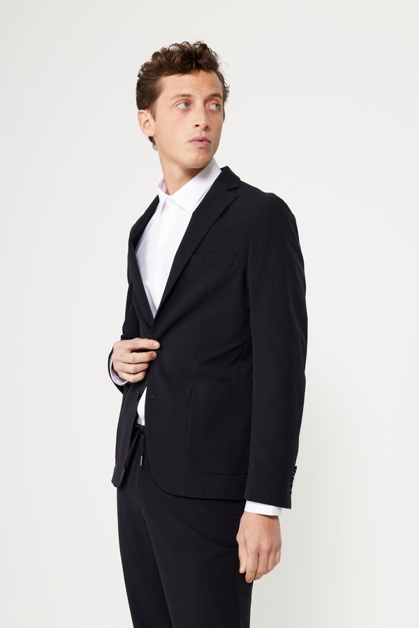 ALTINYILDIZ CLASSICS ALTINYILDIZ CLASSICS Men's Dark Navy Blue Slim Fit Slim Fit Mono Collar Suit