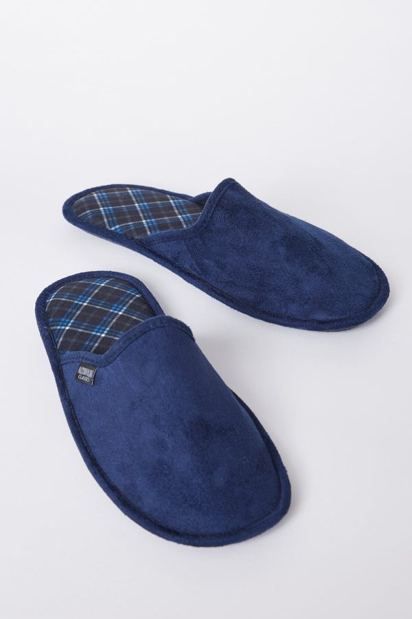 ALTINYILDIZ CLASSICS ALTINYILDIZ CLASSICS Men's Navy Blue-Blue Twigy Soft Sole Indoor Slippers Groom Dowry