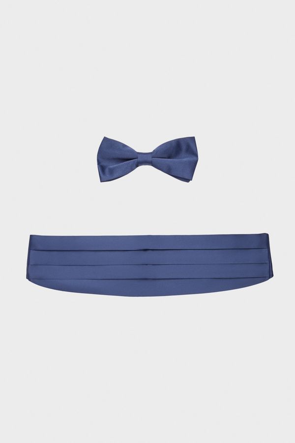 ALTINYILDIZ CLASSICS ALTINYILDIZ CLASSICS Men's Navy Blue Bowtie-Sash Set