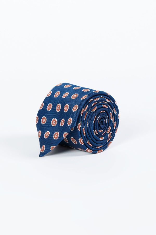 ALTINYILDIZ CLASSICS ALTINYILDIZ CLASSICS Men's Navy Blue-Yellow Patterned Classic Tie