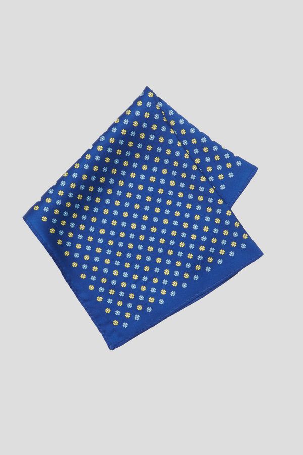 ALTINYILDIZ CLASSICS ALTINYILDIZ CLASSICS Men's Navy Blue-Yellow Patterned Handkerchief