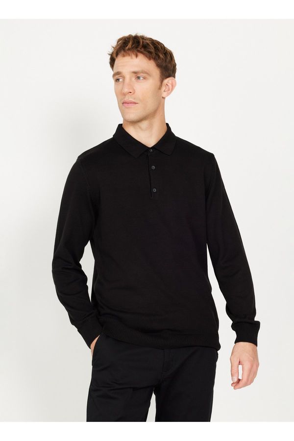 ALTINYILDIZ CLASSICS Altinyildiz Classics Polo Neck Men's Standard Black Sweater 4A4924100059