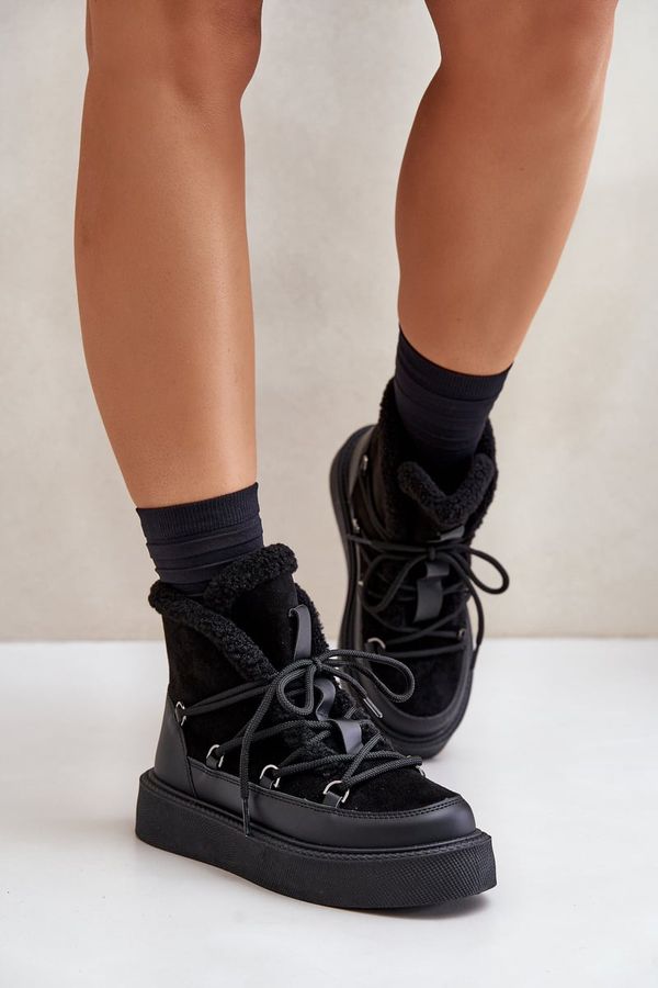 Kesi Ankle snow boots on a platform black tamidra