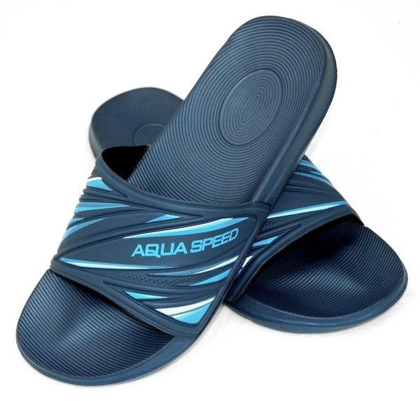 AQUA SPEED AQUA SPEED Man's Swimming Pool Shoes Idaho Navy Blue/Blue Pattern 10