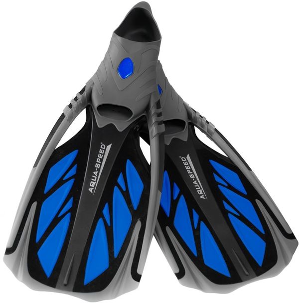 AQUA SPEED AQUA SPEED Unisex's Snorkel Flippers Inox Navy Blue Pattern 11