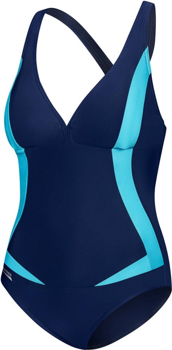 AQUA SPEED AQUA SPEED Woman's Swimming Suit Greta Navy Blue/Blue Pattern 04