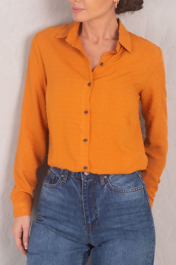 armonika armonika Women's Orange Patterned Long Sleeve Shirt