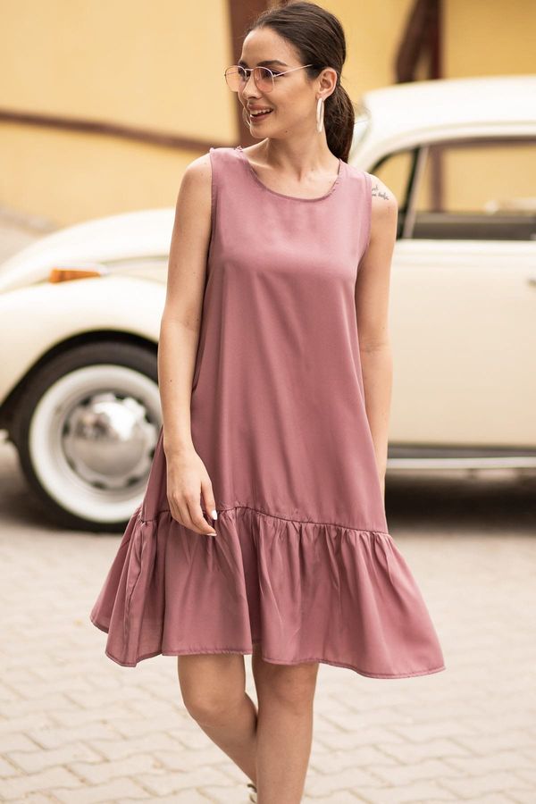 armonika armonika Women's Pale Pink Sleeveless Frilly Skirt Dress