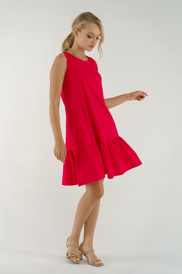 armonika armonika Women's Red Sleeveless Skirt Ruffled Dress