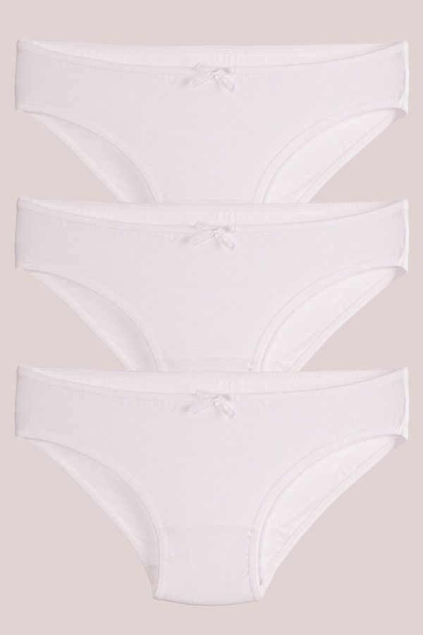 armonika armonika Women's White Cotton Lycra Bikini Panties 3 Pack