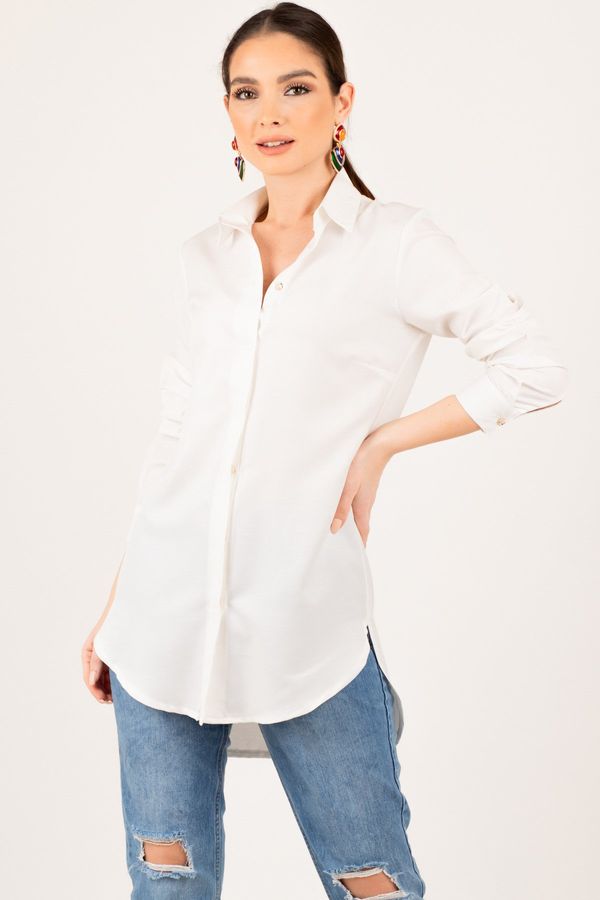 armonika armonika Women's White Tunic Shirt