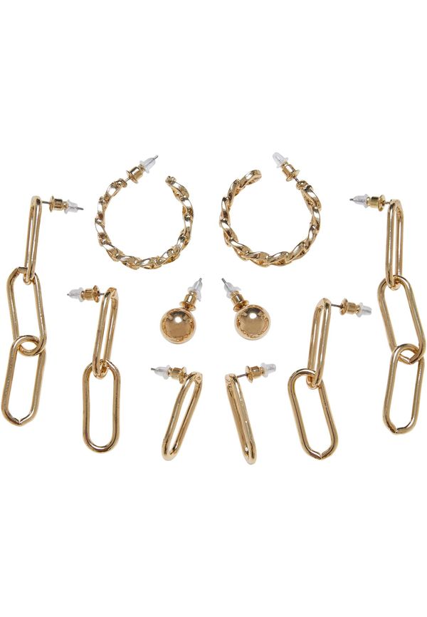 Urban Classics Accessoires Assorted Chain Earrings 5-Pack Gold