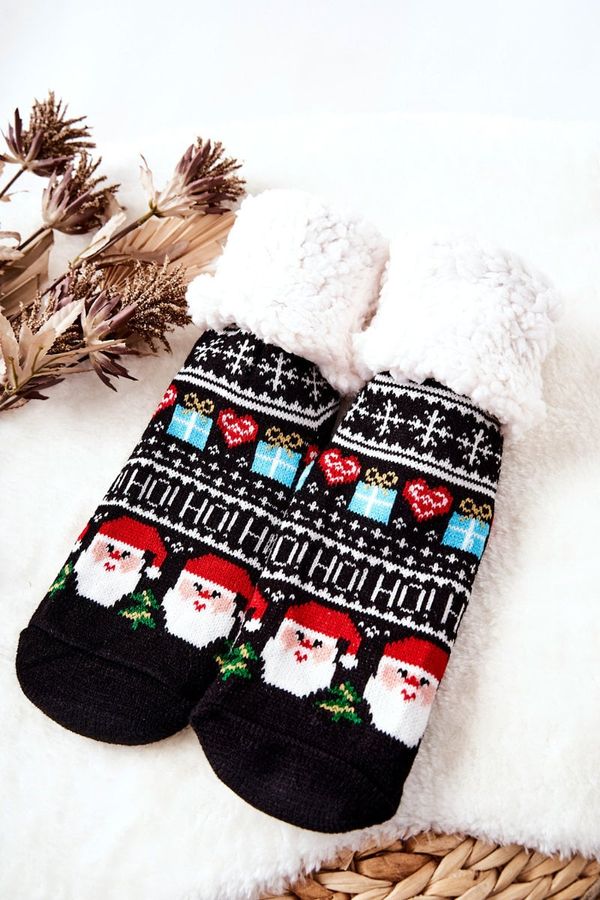 Aura.via Aura.via Christmas Long Socks Santos Black