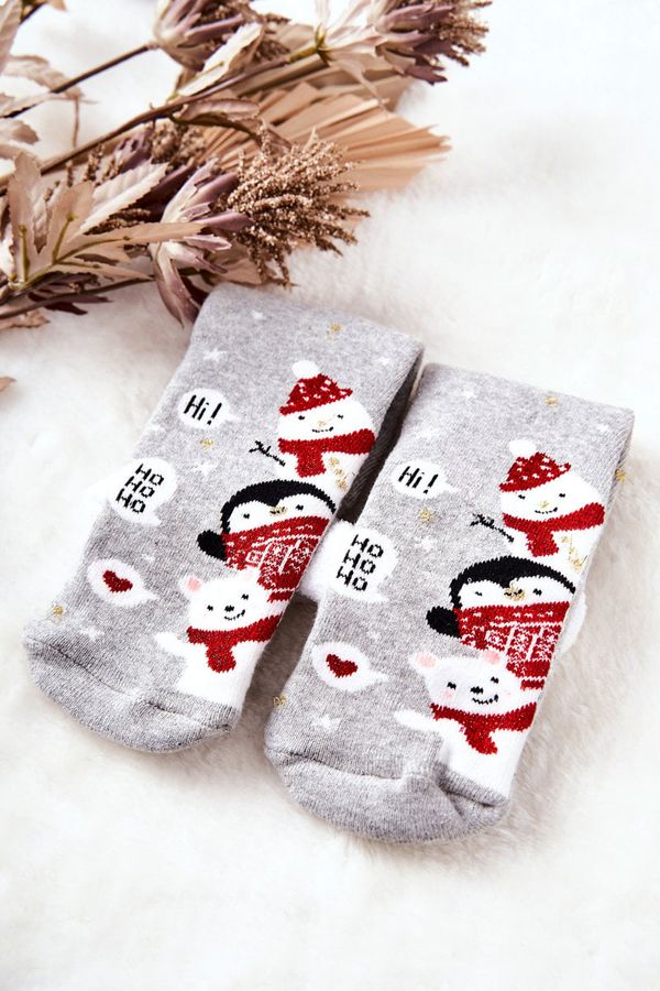 Aura.via Aura.via Christmas Socks Ho Ho Ho! Grey