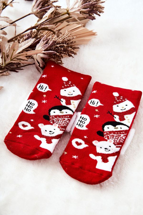 Aura.via Aura.via Christmas Socks Ho Ho Ho! Red