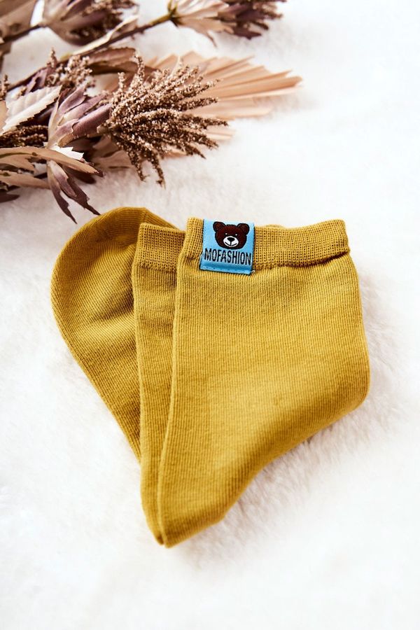 Aura.via Aura.via Kids' socks with teddy bear Yellow