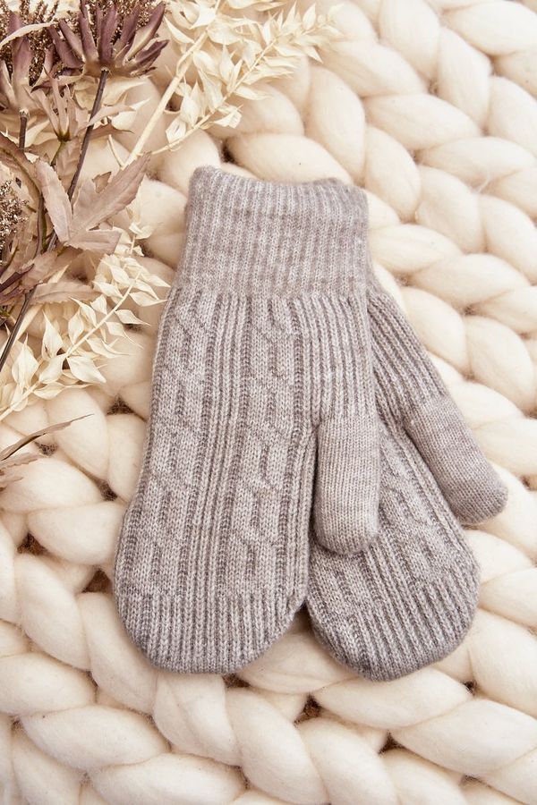 Aura.via Aura.via Warm Women's One-Fingered Gray Gloves