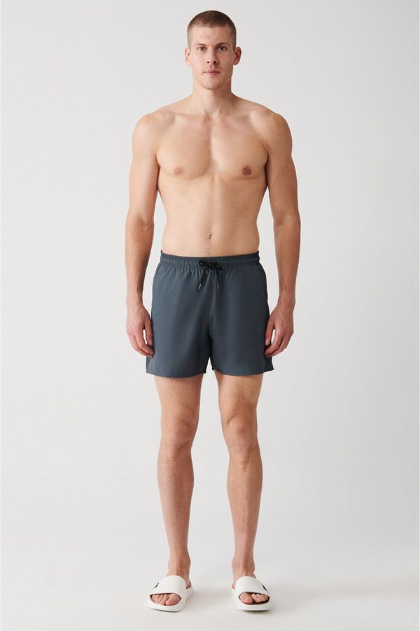 Avva Avva Men's Anthracite Quick Dry Standard Size Flat Swimwear Marine Shorts