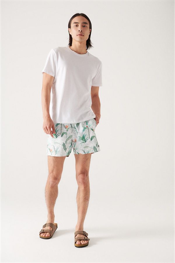 Avva Avva Men's Aqua Green Printed Sea Shorts