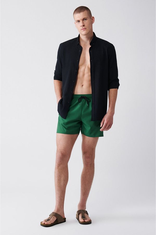 Avva Avva Men's Green Quick Dry Standard Size Plain Swimwear Marine Shorts
