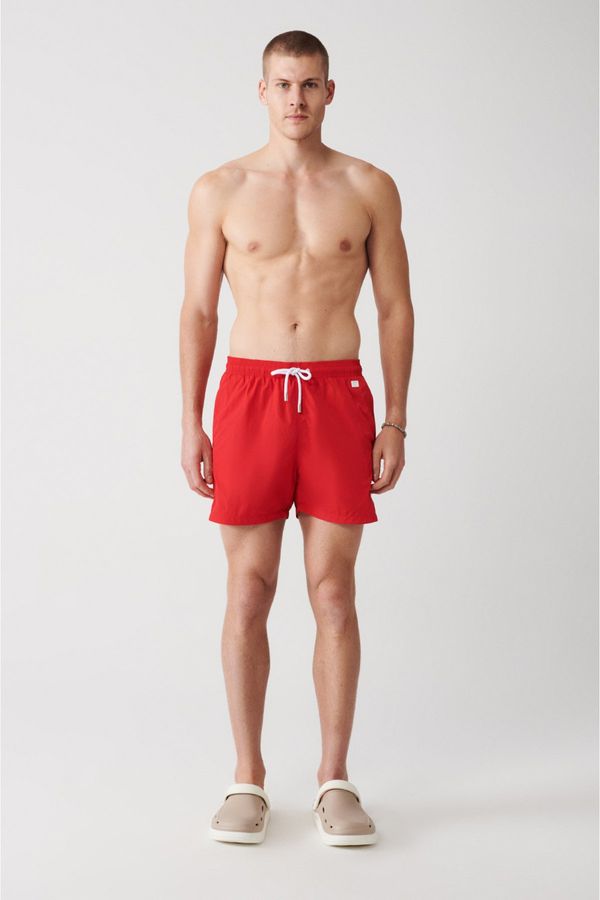 Avva Avva Men's Red Quick Dry Standard Size Plain Swimwear with Special Boxes