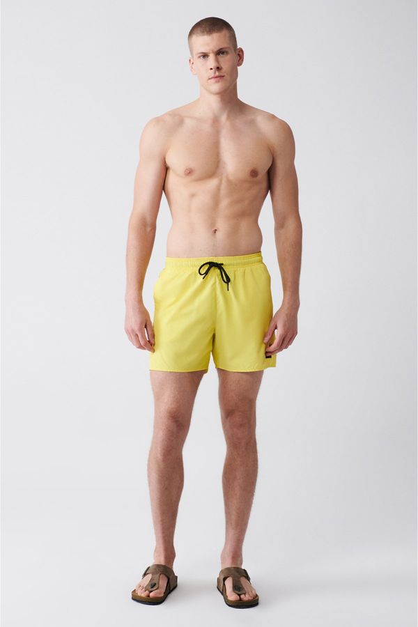 Avva Avva Men's Yellow Quick Dry Standard Size Flat Swimwear Marine Shorts