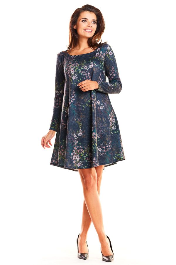 Awama Awama Woman's Dress A246 Navy Blue