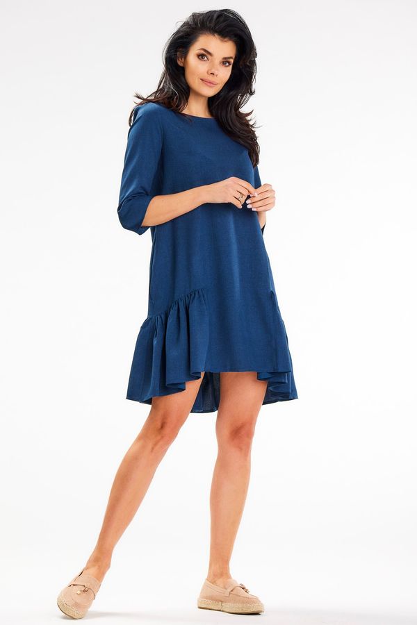 Awama Awama Woman's Dress A648 Navy Blue