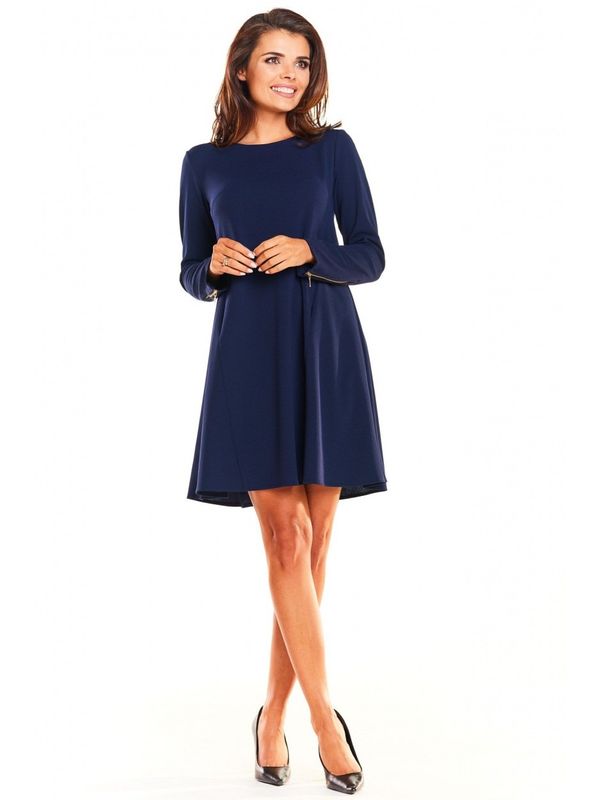 Awama Awama Woman's Dress A661 Navy Blue