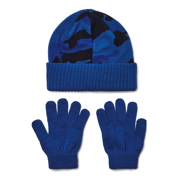 Under Armour B Beanie/Glove Combo-BLU