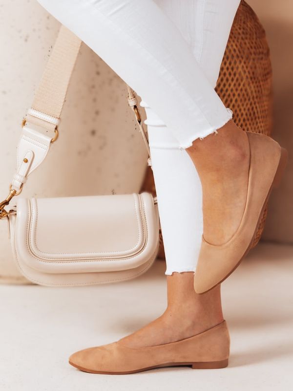 DStreet Baleriny damskie na płaskim obcasie GLAMINO khaki Dstreet