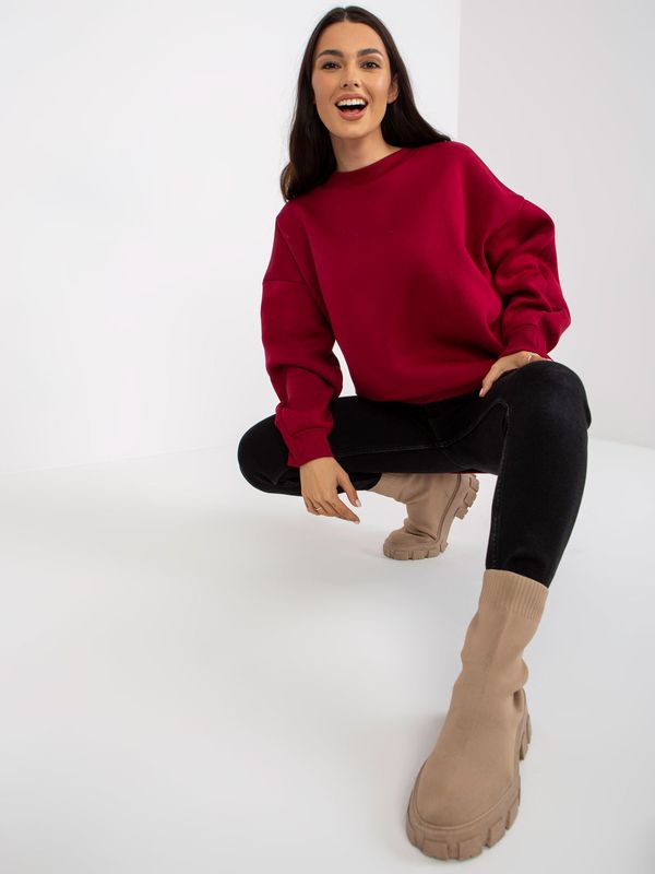 Fashionhunters Basic chestnut oversize sweatshirt