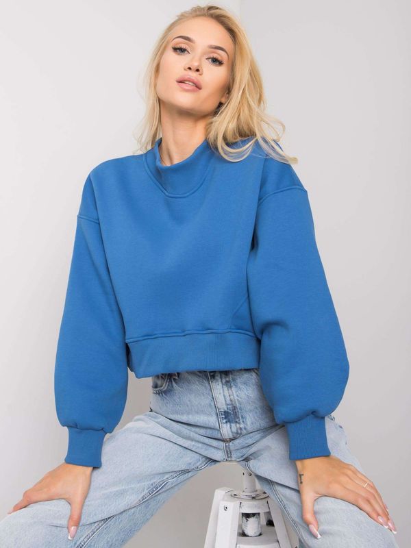 Fashionhunters Basic dark blue women's sweatshirt