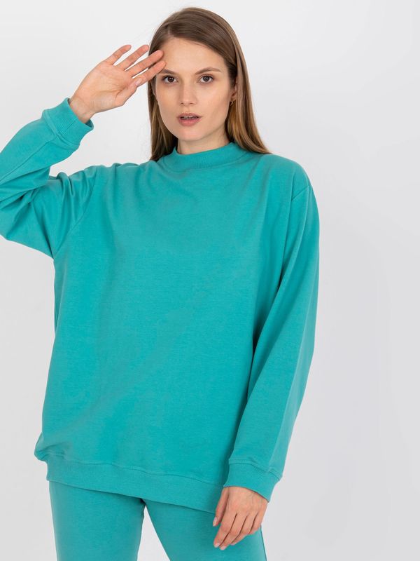 Fashionhunters Basic dusty green oversized sweatshirt