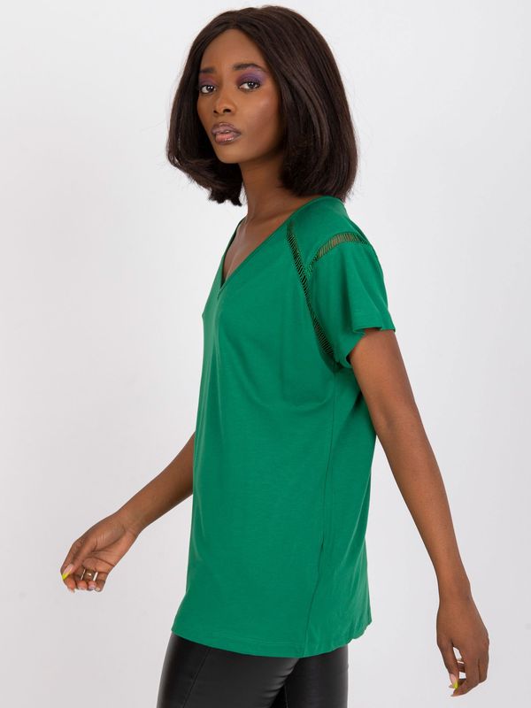 Fashionhunters Basic green viscose blouse