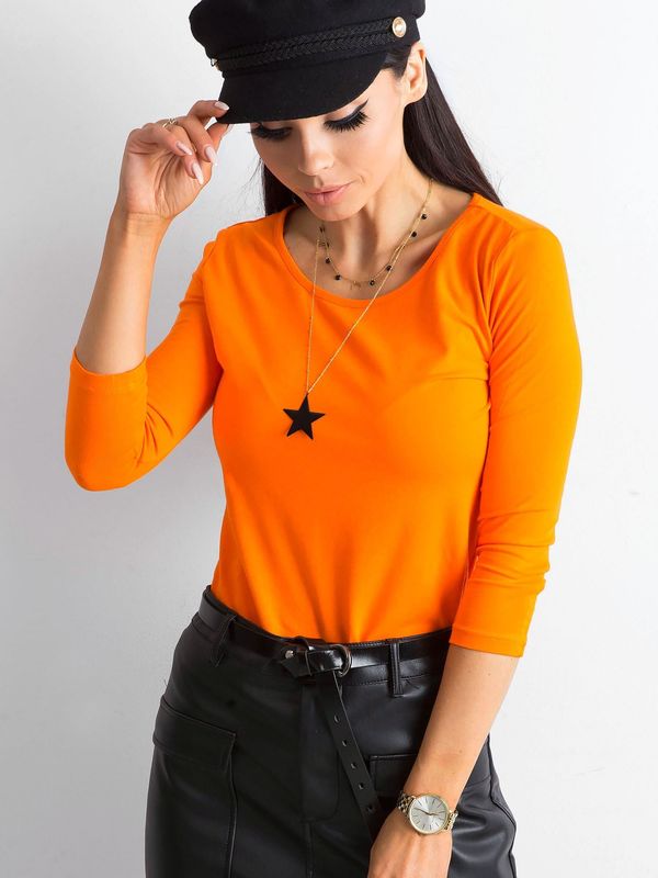 Fashionhunters Basic orange cotton blouse