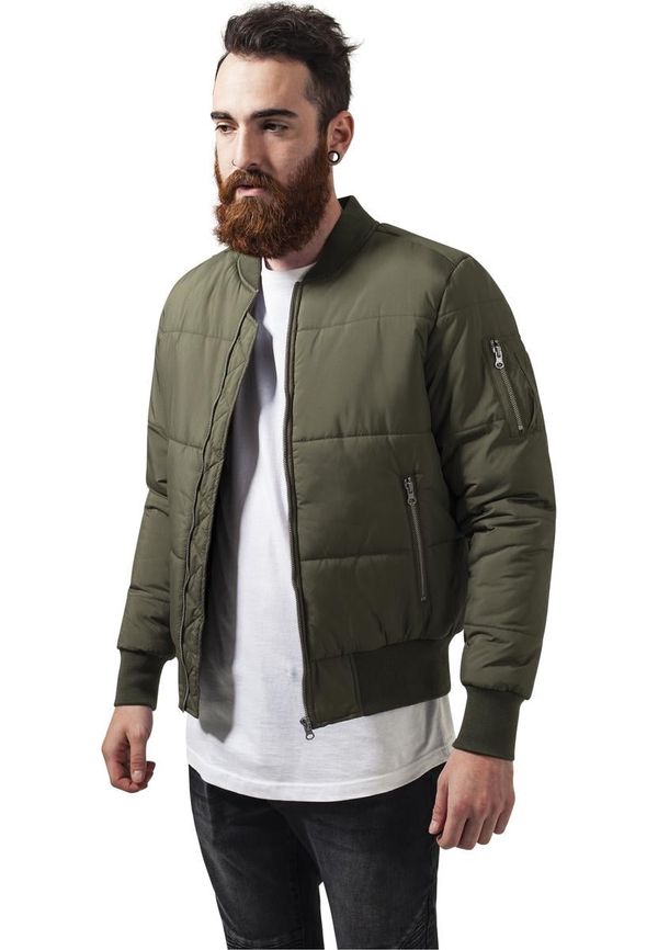 UC Men Basic Quilt Bomber Jacket Olive